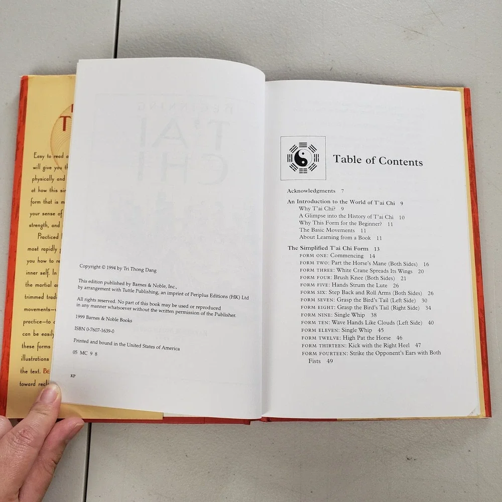 Beginning T'ai Chi Tri Thong Dang Hardcover 1999 Illustrated Tai Chi Guide
